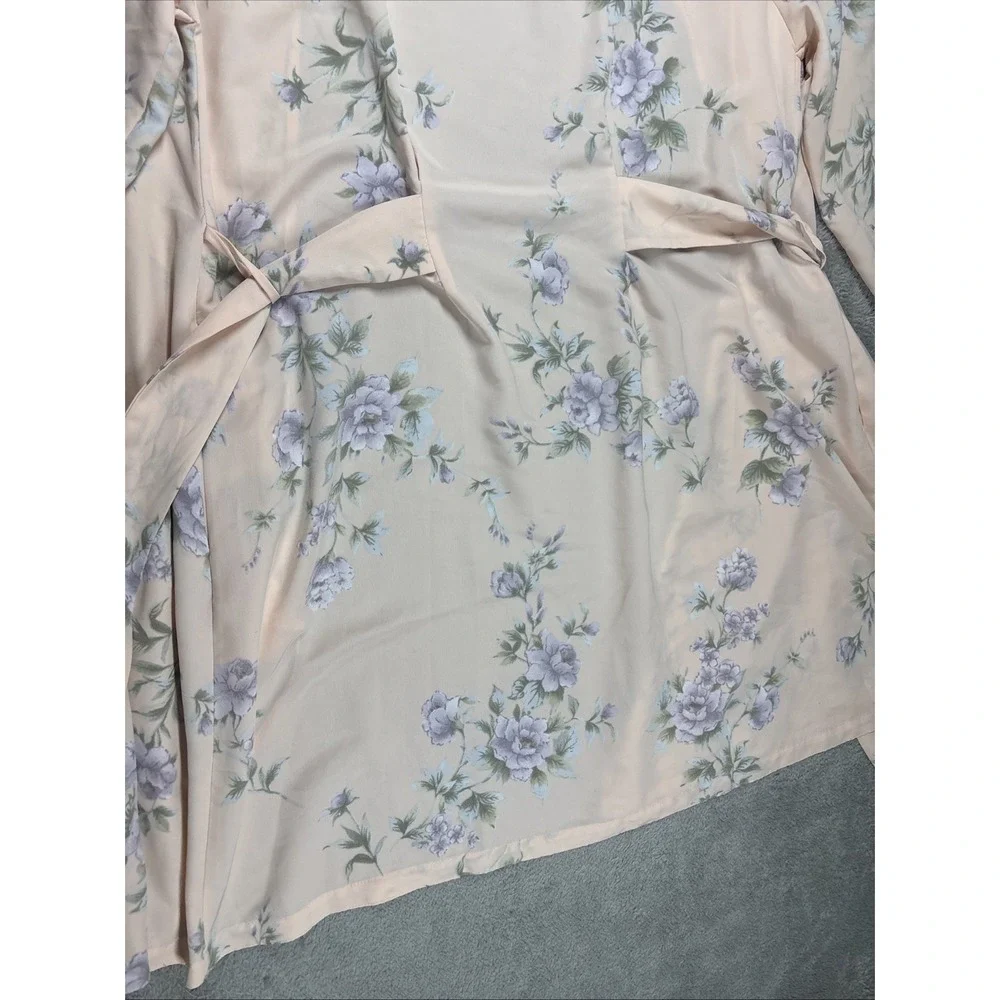 Jones New York Peach Floral Design Robe Size L/XL